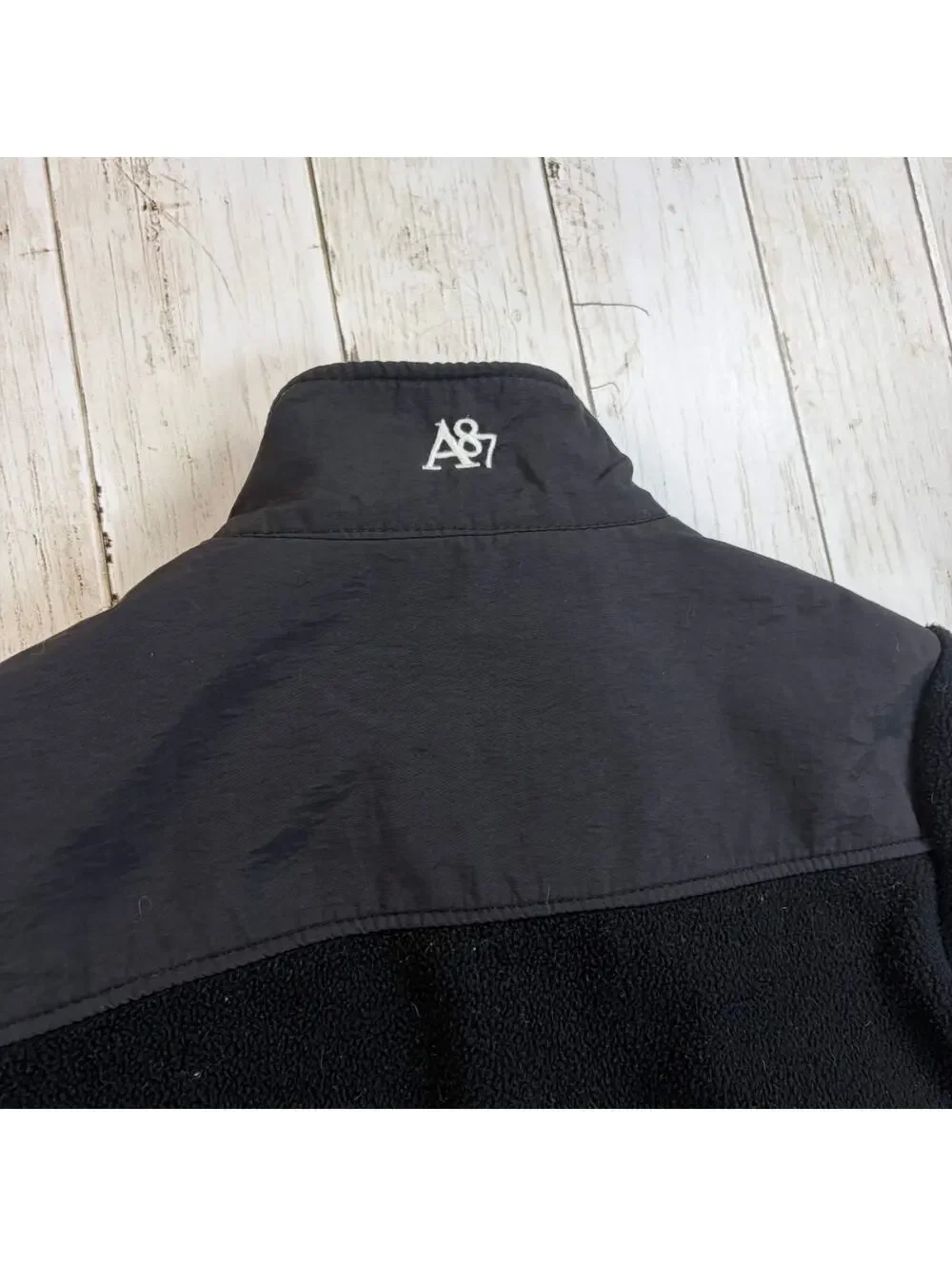 Y2K Aeropostale Black Fleece Jacket with Logo Womens S